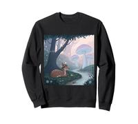 Woodland Deer and Setas Cottagecore Dreamscape Sudadera