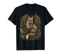 Woodland Fox Helechos Bosque Naturaleza Arte Camiseta gráfica económica