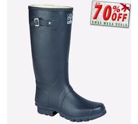 Woodland Hobart Impermeable Senderismo Wellies Corte Ancho Azul Marino Unisex