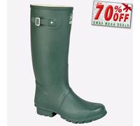 Woodland Hobart Impermeable Senderismo Wellies Corte Ancho Verde Unisex