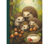Woodland Illustrated Graph Paper Notebook - 5mm Grid, 110 Pages: Vintage Animal Cover for School, College, Design, and Creative Projects. Hedgehog illustration