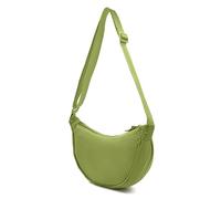 Woodland Leathers Bolso Crescent para mujer, de nailon, color sólido, multiuso, bandolera y bandolera, impermeable, estilo casual, bolsa compacta con correa ajustable, verde claro, H16cm x W29cm x