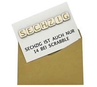 Woodland Mail Divertida tarjeta de cumpleaños con piedras de madera reales en la parte delantera, estilo Scrabble (60 cumpleaños)