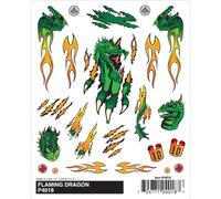 Woodland Scenics Calcomanía de transferencia en seco para coche Derby de pino, 10 x 12,7 cm, hoja de dragón llameante
