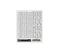Woodland Scenics R.R. Roman Nr. Black Dry Transfer Decals (Importación USA)