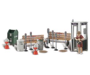 Woodland Scenics Street Accessories (Benches, Fire Hydrants, P (Importación USA)