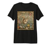 Woodland Squirrel Cottagecore Estilo Libro de Cuentos Camiseta Premium
