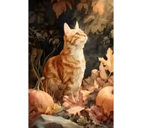 Woodland Tabby Journal: Rustic Autumn Cat Notebook: 6 x 9 Wide Ruled Writing Book | 130 Lined Pages with Margin | Matte Forest Cover for Daily Notes, School, Lists & Creative Ideas