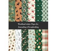 Woodland Winter Paper for Journaling & Scrapbooking: 12 Seamless Holiday Backgrounds + Bonus Metallic Gold Sheet, Double-Sided, 8.5” x 11”