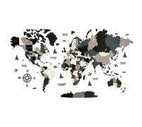 WoodLeo Mapa del mundo de madera 3D Art Decoración de Pared Grande - Talla (M, L, XL) Idea de Regalo para Cualquier Ocasión - Arte de Pared para Casa, Cocina u Oficina