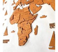WoodLeo Mapa del mundo de madera 3D Art Decoración de Pared Grande - Talla (M, L, XL) Idea de Regalo para Cualquier Ocasión - Arte de Pared para Casa, Cocina u Oficina