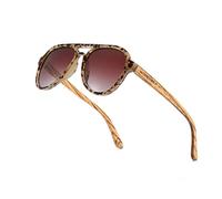WOODONLY Gafas de Sol de Aviador de Madera Polarizadas - Gafas de Sol de Piloto de Estilo Moderno para Hombres y Mujeres Regalos Perfectos (Carey,cebra)