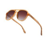 WOODONLY Gafas de Sol de Aviador de Madera Polarizadas - Gafas de Sol de Piloto de Estilo Moderno para Hombres y Mujeres Regalos Perfectos (Champán,cebra)