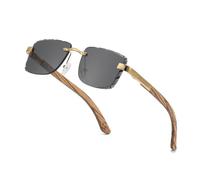 WOODONLY Gafas de sol de madera sin montura - Gafas de sol de moda con montura de metal y funda de bambú para hombre y mujer Regalos perfectos, Cebra