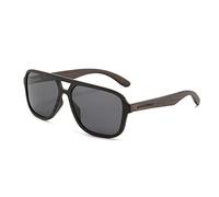 WOODONLY Gafas de Sol Piloto Polarizadas de Madera - Gafas de Sol Modernas con Funda de Bambú para Hombre y Mujer Regalos Perfectos (Ébano)
