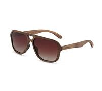 WOODONLY Gafas de Sol Piloto Polarizadas de Madera - Gafas de Sol Modernas con Funda de Bambú para Hombre y Mujer Regalos Perfectos (Nogal)