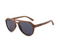 WOODONLY Gafas de Sol Piloto Polarizadas de Madera - Gafas de Sol Modernas con Funda de Bambú para Hombre y Mujer Regalos Perfectos (nogal)