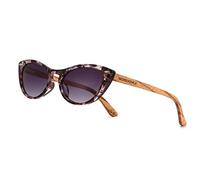 WOODONLY Gafas de Sol Polarizadas de Ojo de Gato de Madera - Gafas de Sol de Madera de Moda para Hombres y Mujeres Regalos Perfectos (Carey, cebra)