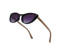 WOODONLY Gafas de Sol Polarizadas de Ojo de Gato de Madera - Gafas de Sol de Madera de Moda para Hombres y Mujeres Regalos Perfectos (Negro, nogal)