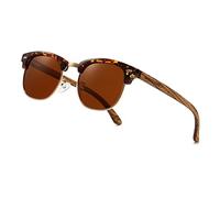 WOODONLY Gafas de SOL Retro Polarizadas de Madera - Protección UV400 Gafas Cuadradas para Hombres y Mujeres Regalos Perfectos(Caparazón de tortuga)