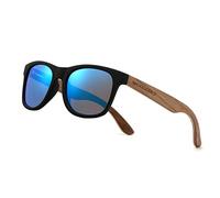 WOODONLY Gafas de SOL Retro Polarizadas de Madera - Protección UV400 Gafas Cuadradas para Hombres y Mujeres Regalos Perfectos (Azul, Nogal)