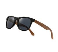 WOODONLY Gafas de SOL Retro Polarizadas de Madera - Protección UV400 Gafas Cuadradas para Hombres y Mujeres Regalos Perfectos (Gris, Nogal)