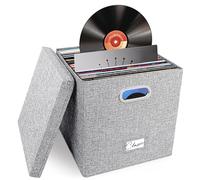 Woodoulogy Caja de almacenamiento para discos individuales de más de 50 discos