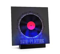 Woodoulogy Now Playing Lighting - Soporte de disco de vinilo, soporte de exhibición de álbum acrílico negro