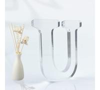 WOODOUNAI Letras acrílicas de 4 pulgadas para decoración de pared, letras acrílicas decorativas de pie, decoración de tablero para manualidades, proyectos de fiesta en el hogar (U)