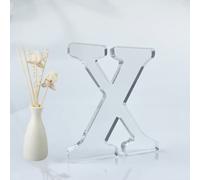 WOODOUNAI Letras acrílicas de 4 pulgadas para decoración de pared, letras acrílicas decorativas de pie, decoración de tablero para manualidades, proyectos de fiesta en casa (X)