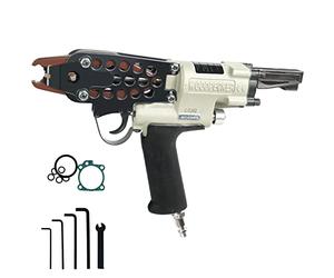 WOODPECKER C-7CA - Pistola neumática de anillo de cerdo de calibre 15 de 3/4 pulgadas, diámetro de cierre de 0.2 pulgadas, bucles pequeños, pistola neumática de anillo C para jaulas, malla de alambre