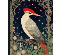 Woodpecker Notebook: Vintage style aesthetic red pileated Wryneck Forest tree Drummer bird. Art nouveau journal. Avian theme design.