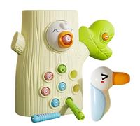Woodpecker Toy - Fine Motor Tool, Learning Set | Sensory Peg Catch Game, Toddler Magnetic Playset, Hand Grip Skill Puzzle, Beak Picking Toy, Feeding Activity For Kids Development