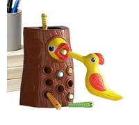 Woodpecker Toy - Magnetic Fine Motor Skills Game | Feed The Bird Sensory Toy | for Kids Age 2 3 4, Road Trip Travel Classroom Stocking Stuffer, Includes Worms & Tweezers