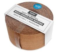 WoodPress® Borde termoadhesivo de Madera de Caoba auténtica de 50 mm - Rollo de 7,5 m - Cinta de Chapa de Madera prepegada para una fácil aplicación de Bricolaje