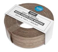 WoodPress® Borde termoadhesivo de Nogal auténtico de 30 mm - Rollo de 7,5 m - Cinta de Chapa de Madera prepegada para una fácil aplicación de Bricolaje