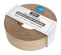 WoodPress® Borde termoadhesivo de roble real de 30 mm - Rollo de 7,5 m - Cinta de chapa de madera prepegada para una fácil aplicación de bricolaje - Cubrirá el borde de un panel de MDF estándar