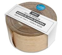 WoodPress® Borde termoadhesivo de Roble Rojo Real de 50 mm - Rollo de 7,5 m - Cinta de Chapa de Madera prepegada para una fácil aplicación de Bricolaje