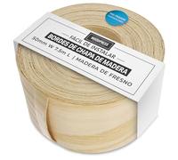 WoodPress® Cinta adhesiva de madera de fresno real de 50 mm, rollo de 7,5 m, cinta de chapa de madera preencolada para una fácil aplicación, cubre el borde de un panel de MDF estándar