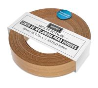 WoodPress® Cinta de melamina estilo haya de 19 mm, cinta de chapa prepegada, rollo de 7,5 m, planchar para una fácil aplicación de bricolaje