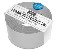 WoodPress® Cinta de melamina gris perlado de 50 mm, cinta de chapa prepegada, rollo de 7,5 m, planchar para una fácil aplicación de bricolaje, cubrirá el borde de un panel de MDF estándar
