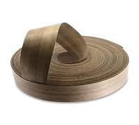 WoodPress® Cinta para bordes de chapa de madera de nogal real, 50 mm, rollo de 50 m, aplicación de madera termoadhesiva