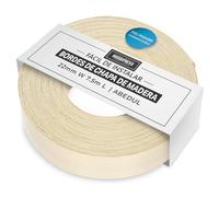 WoodPress® Rollo de 7,5 m de Abedul auténtico para Planchar, Cinta de Chapa de Madera prepegada para una fácil aplicación de Bricolaje, Cubre el Borde de un Panel de MDF estándar