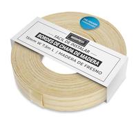 WoodPress® Rollo de 7,5 m de cinta de chapa de madera de fresno real de 15 mm para una fácil aplicación de bricolaje, cubre el borde de un panel de MDF estándar