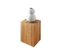 Woodroom Taburete de Madera Maciza de Roble Barnizado, 30 x 46 x 30 cm (Ancho x Alto x Profundidad)