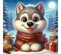 Woods Dog Moon Jigsaw Puzzle 500 Pieces 45x45cm/18x18inch, Difficult Jigsaw Puzzles for Adults 500, Beautiful Art Work, Great Festive Puzzle Gift for Men/Women