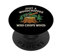 Woods Man Woodchopper Hacha de leña para cortar leña Woodland Camping PopSockets PopGrip Adhesivo
