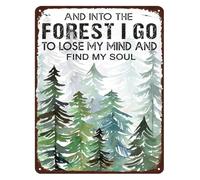 Woods Wanderer Soul Searching Metal Sign for Cabin 12x8 Inch