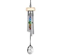 Woodstock Chimes Gemdrop Prisma Carrillón para Jardín - 4 Varillas Color Plateado