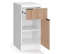 Blumfeldt WoodVista cajonera | Encimera de MDF robusta | Bisagras de cierre suave | Mangos de aluminio